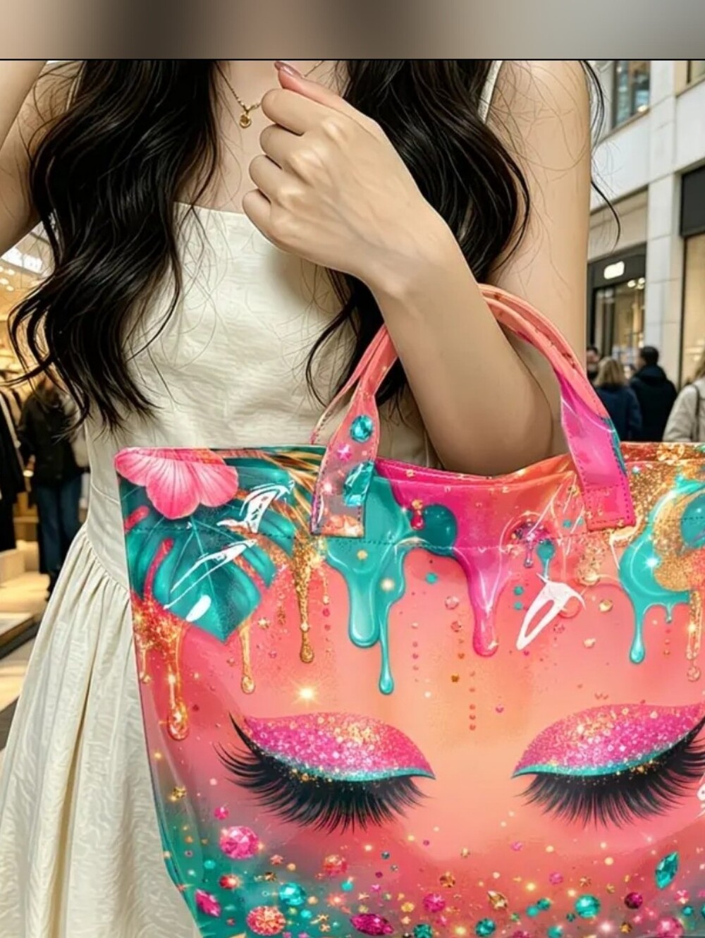 Cute Cute Big Pop Art Eye Tote Bag - Picture 2 of 6